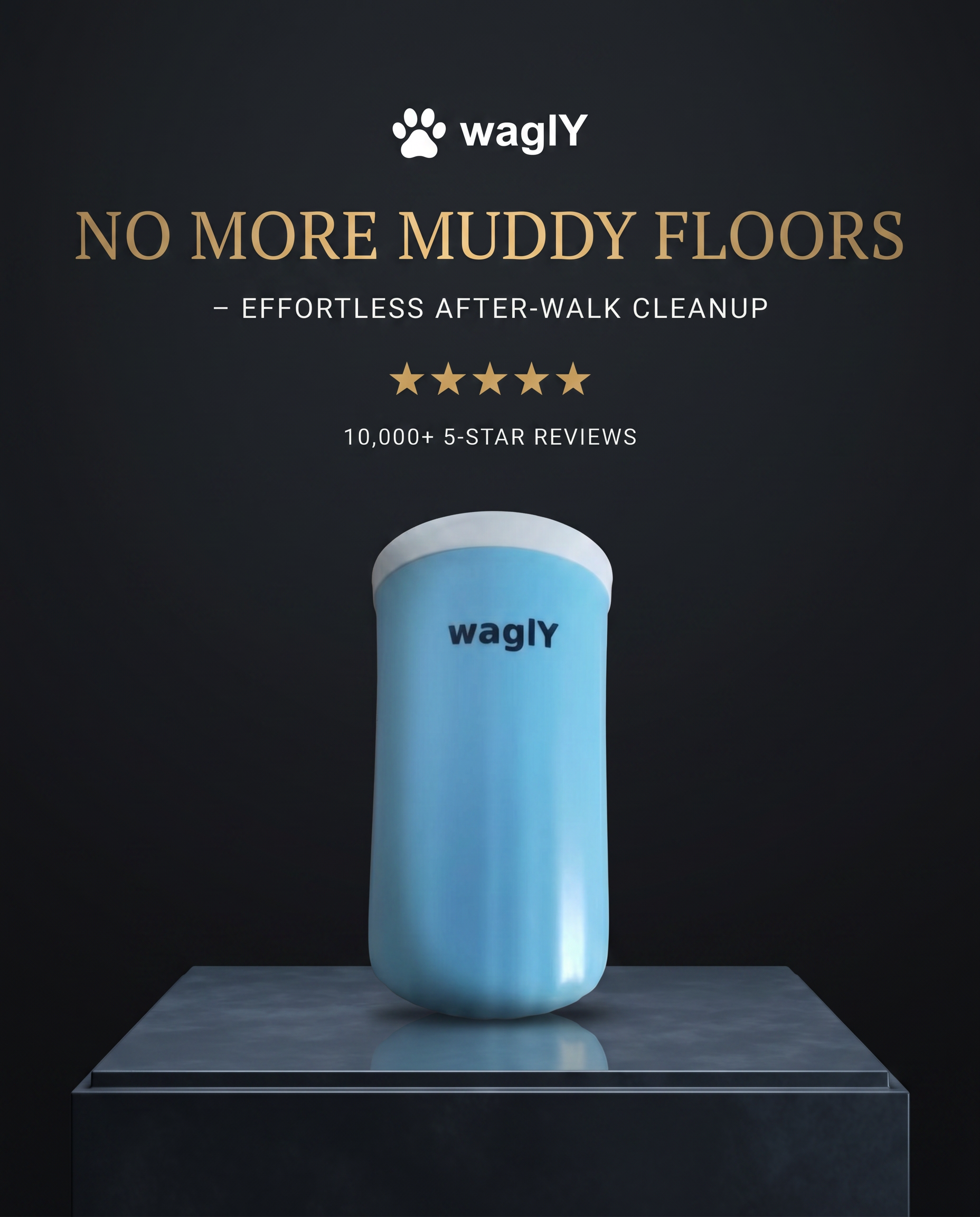 waglY Puliscizampe per Cani - Spazzola Pulizia Zampe con Logo waglY [In Arrivo]