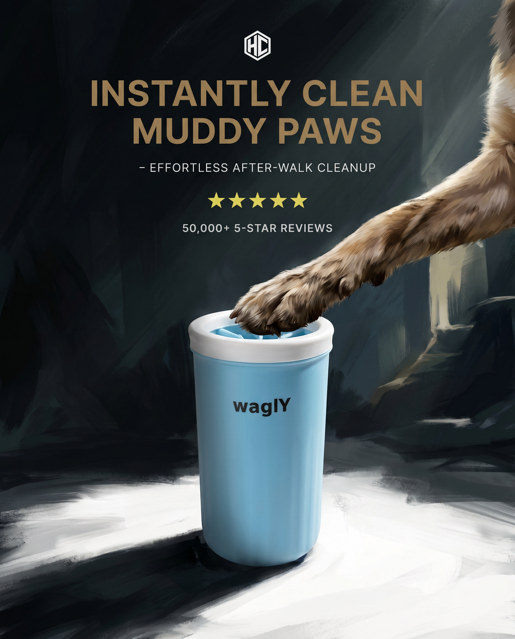 waglY Puliscizampe per Cani - Spazzola Pulizia Zampe con Logo waglY [In Arrivo]