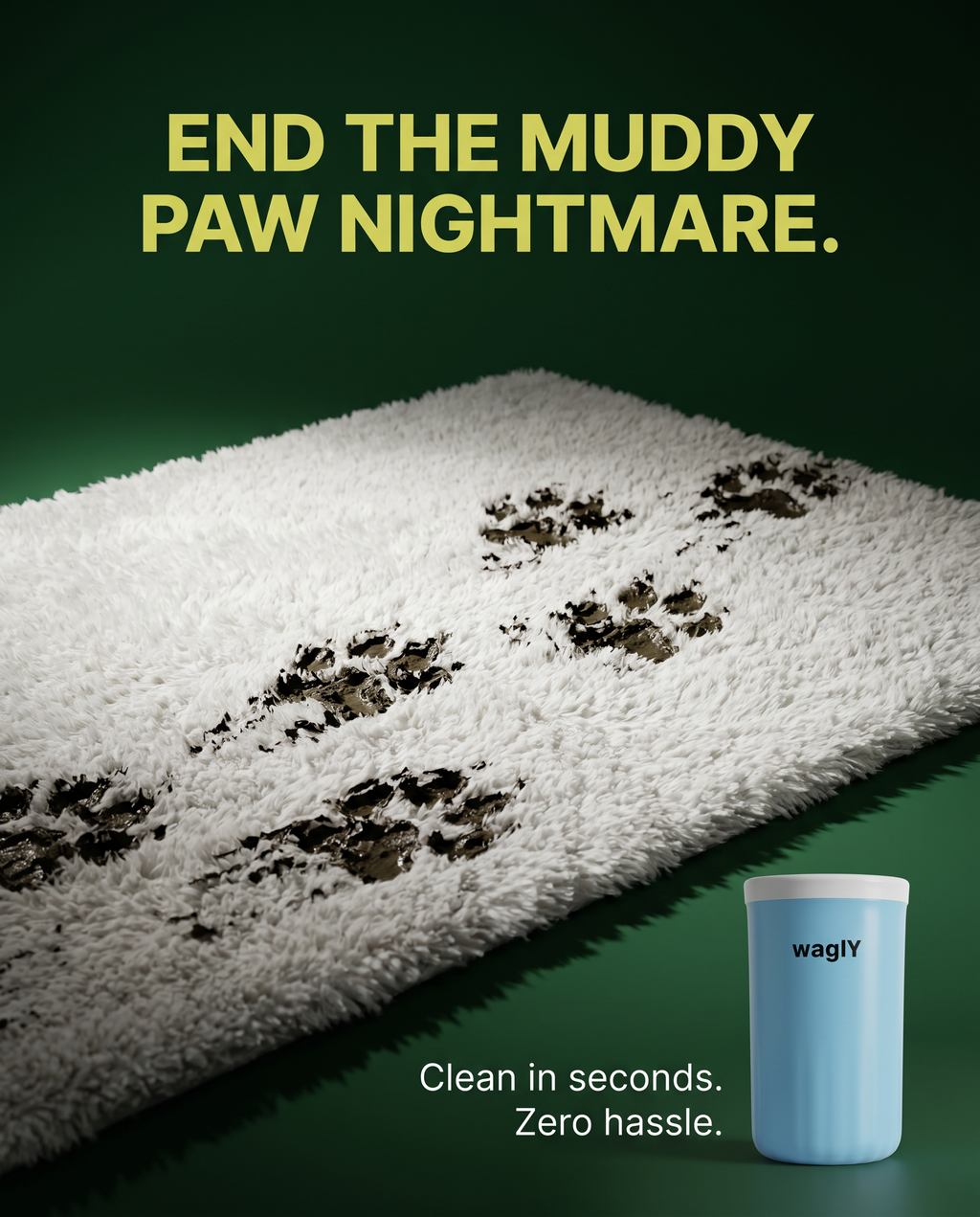 waglY Puliscizampe per Cani - Spazzola Pulizia Zampe con Logo waglY [In Arrivo]