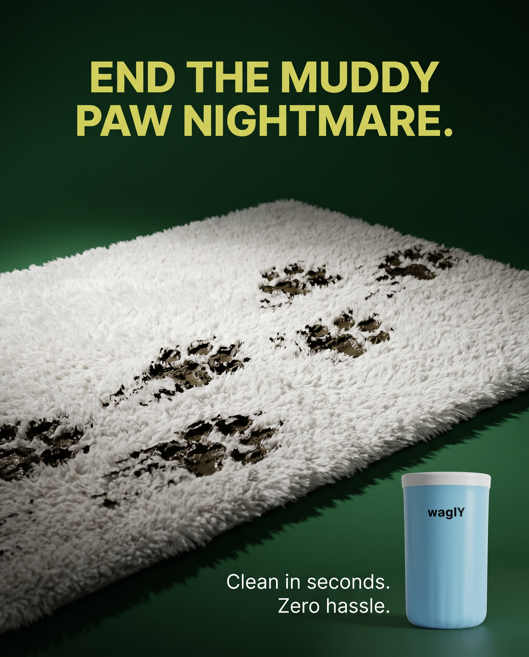 waglY Puliscizampe per Cani - Spazzola Pulizia Zampe con Logo waglY [In Arrivo]